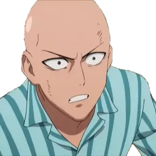 😳 Saitama One-Punch Man Аниме, Герой, Супергерой, Лысый, Сайтама, Ванпанчмен telegram sticker