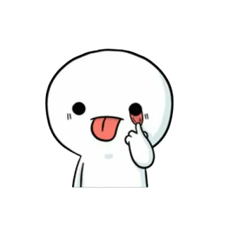 😜 cartoon, character, middle finger, rude, gesture telegram sticker