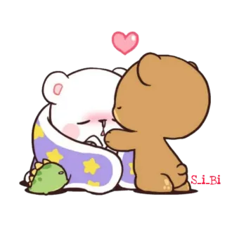 😊 orso, carino, amore, cartone, cuore telegram sticker