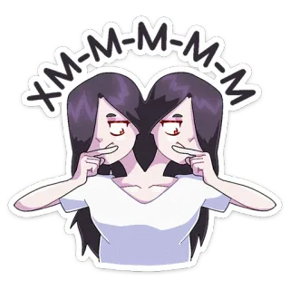 🤔 X-M-M-M-M-M Desenho animado, Anime, Garota, Gêmeas, Engraçado, Personagem, Adesivo telegram sticker