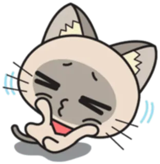 😚 hi cat, sticker, cute, emoji, animal, cartoon whatsapp sticker