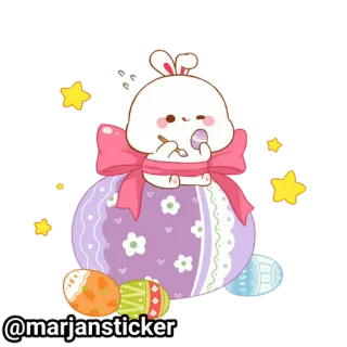 ❤️ @marjansticker пасха, кролик, яйцо, милый, весна, мультик, стикер telegram sticker