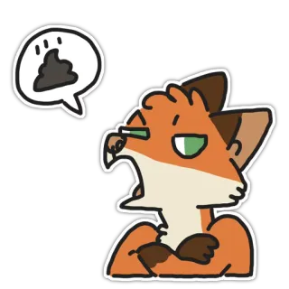 💩 rubah, binatang, kartun, emotikon, kesal telegram sticker
