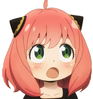 🙄 Anya Forger Spy × Family anya, spy family, anime, scioccata, capelli rosa whatsapp sticker