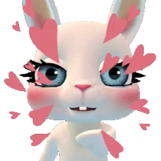 😘 зайчик, кролик, сердечки, животное, милый, любовь whatsapp sticker
