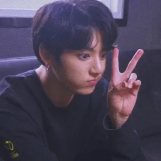 💭 Jungkook kpop, jungkook, peace sign, idol, singer telegram sticker