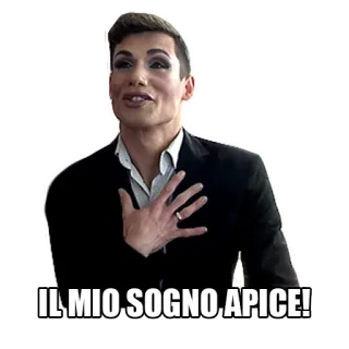 😻 IL MIO SOGNO APICE! человек, портрет, мечта, успех, пик, итальянский, позитивный whatsapp sticker