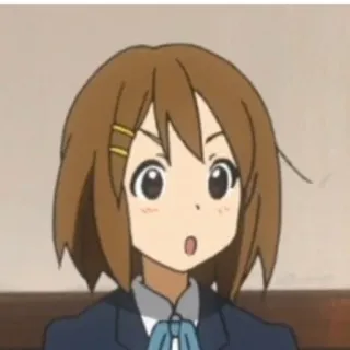😠 Yui Hirasawa K-On! Anime, K-On!, Yui Hirasawa, uniforme scolastica, carino, sorpreso whatsapp sticker
