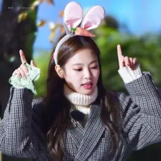 ➖ Jennie Jennie, Blackpink, K-pop, Orecchie da coniglio, Idol, Coreana, Cantante telegram sticker