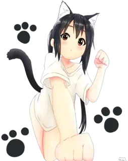 😍 Anime, Chat, Fille, Mignon, Kawaii, Neko, Manga whatsapp sticker