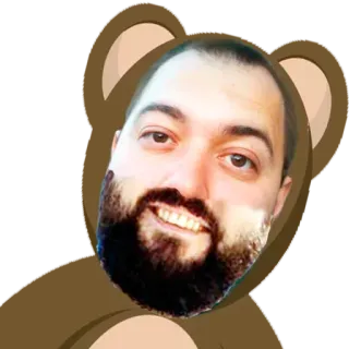 🐀 bear, man, portrait, headshot, animal, cartoon telegram sticker