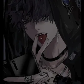 😐 动漫, 漫画, 哥特, 黑暗, 角色, 艺术 telegram sticker