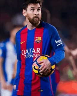 😐 Lionel Messi QATAR AIRWAYS футболист, футбол, спорт, спортсмен, Лионель Месси telegram sticker