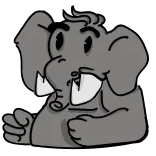 😡 éléphant, dessin animé, animal, mammifère, mignon telegram sticker