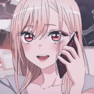 😃 anime, girl, pink hair, cute, portrait telegram sticker