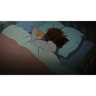 💤 dormir, animé, ours en peluche, fille, lit whatsapp sticker