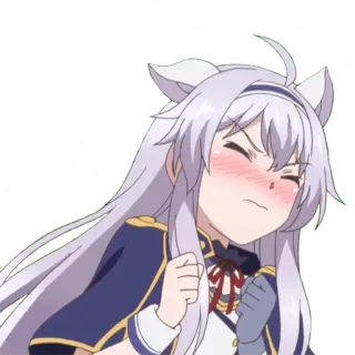 😒 anime, arrabbiato, orecchie da gatto, arrossire, ragazza whatsapp sticker
