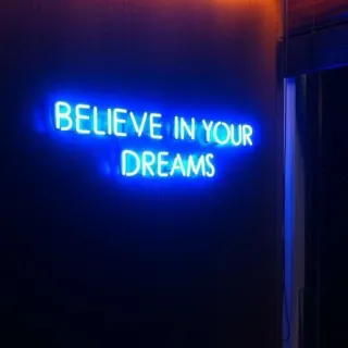 🕸 BELIEVE IN YOUR DREAMS neon sign, dreams, believe, motivation telegram sticker