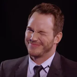 🐁 Chris Pratt aktor, potret, selebriti, pria, ekspresi telegram sticker