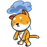 💧 verdrietig, hond, wolk, regen, boos, schattig, shiba inu whatsapp sticker