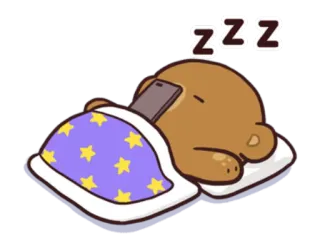 😴 zzz dormindo, urso, fofo, telefone, cansado telegram sticker