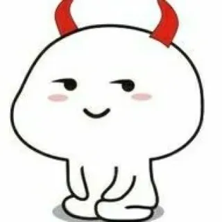 🍔 süß, teuflisch, Cartoon, Hörner, kawaii telegram sticker