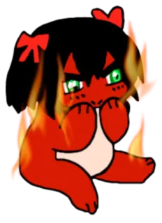 😈 demone, fuoco, cartone animato, mostro telegram sticker