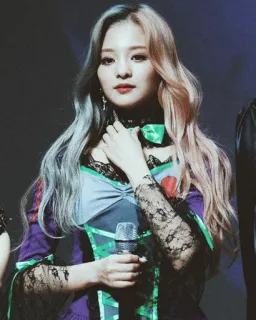 🌪 mulher, retrato, microfone, vestido, coreano, estrela pop whatsapp sticker