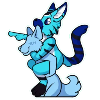 👈 YCH furry, antro, animal, dibujo, azul, perro, lindo telegram sticker