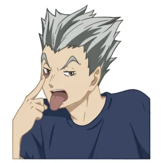 😖 anime, face, expression, tongue, boy telegram sticker