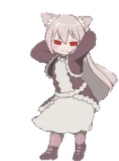 🕺 Anime, Chibi, Carino, Personaggio, Orecchie da gatto telegram sticker