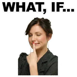 👄 WHAT, IF... donna, pensando, domanda, confusa, e se telegram sticker