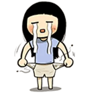 😭 triste, falido, pobreza, lágrimas, bolsos vazios, desenho animado, personagem telegram sticker