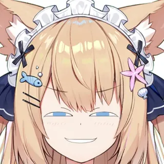 😏 Anime, Ragazza gatto, Kawaii, Vestito da cameriera, Malizioso, Vtuber, Carino telegram sticker