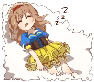 👩 Zzz Anime, Schlafend, Cartoon, Süß, Chibi telegram sticker