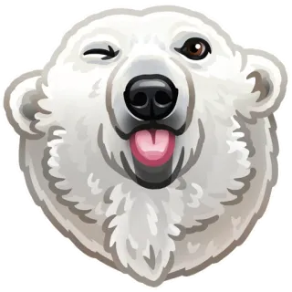 🐻‍❄️ 북극곰, 동물, 곰, 윙크, 귀여운, 만화 telegram sticker