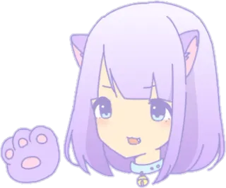 😊 Catgirl, Anime, Kawaii, Imut, Pastel, Neko, Manga, Telinga kucing whatsapp sticker
