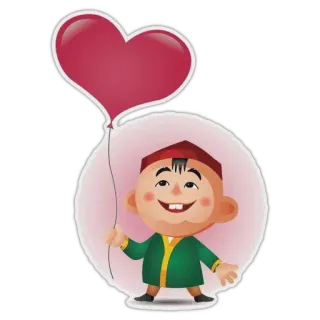 ❤️ 아이, 풍선, 하트, 만화 whatsapp sticker