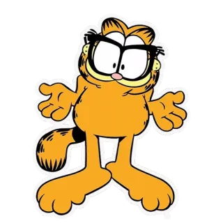 😧 Garfield hoạt hình, mèo, Garfield, mèo cam, nhân vật hoạt hình telegram sticker