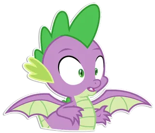 😳 Spike My Little Pony my little pony, spike, dragon, cartoon, animated, cute telegram sticker
