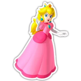 👸 Princess Peach Princesa Peach, Videojuego, Nintendo, Mario, Dibujos animados whatsapp sticker