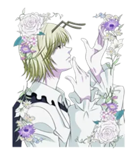 🌺 Kurapika Hunter x Hunter Kurapika, Hunter x Hunter, anime, flowers, profile telegram sticker