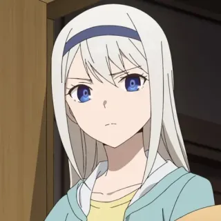 🤨 Anime, Meisje, Personage, Portret, Vrouw, Animatie whatsapp sticker