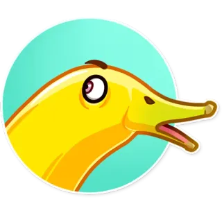 😨 утка, мультфильм, желтый, животное, стикер telegram sticker