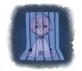 🍙 Anime, Traurig, Weinend, Gefängnis, Eingesperrt telegram sticker