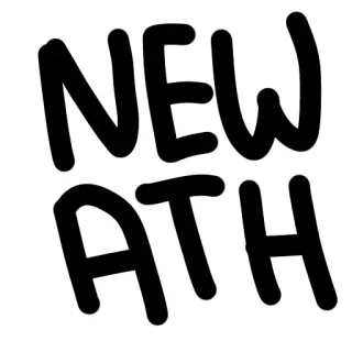 🔝 NEW ATH nouveau, esthétique, typographie, texte, autocollant telegram sticker