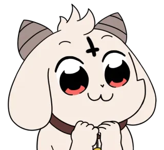 😀 chèvre, dessin animé, animal, mignon, diable, satanique telegram sticker