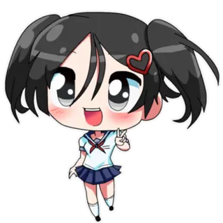 ✌ Аниме, Чиби, Девочка, Милая, Школьная форма, Каваи telegram sticker
