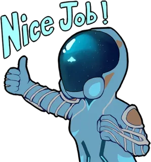 👍 Nice Job! thumbs up, positive, space, astronaut, success telegram sticker