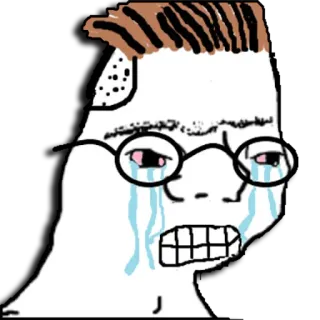 🤬 ร้องไห้, ผู้ชาย, มีม, Wojak, Soyjak telegram sticker